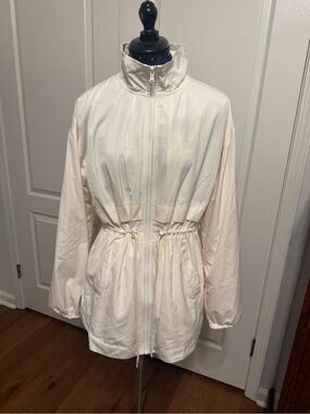 Lou & Grey Cream Drawstring-Waist Utility Jacket